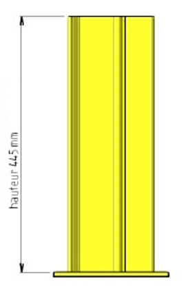 Dimension vue de coté support d'angle pour madrier