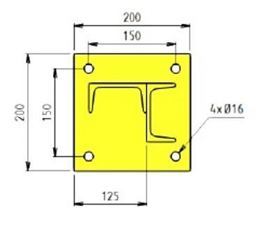 Platine de fixation support UPN de coin